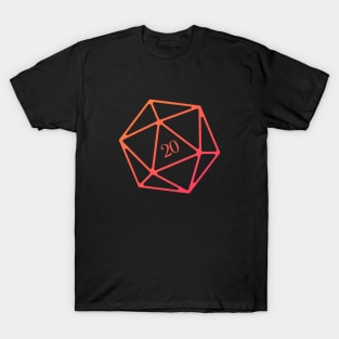 Retro D20 Dice Game Master Gradient RPG T-Shirt